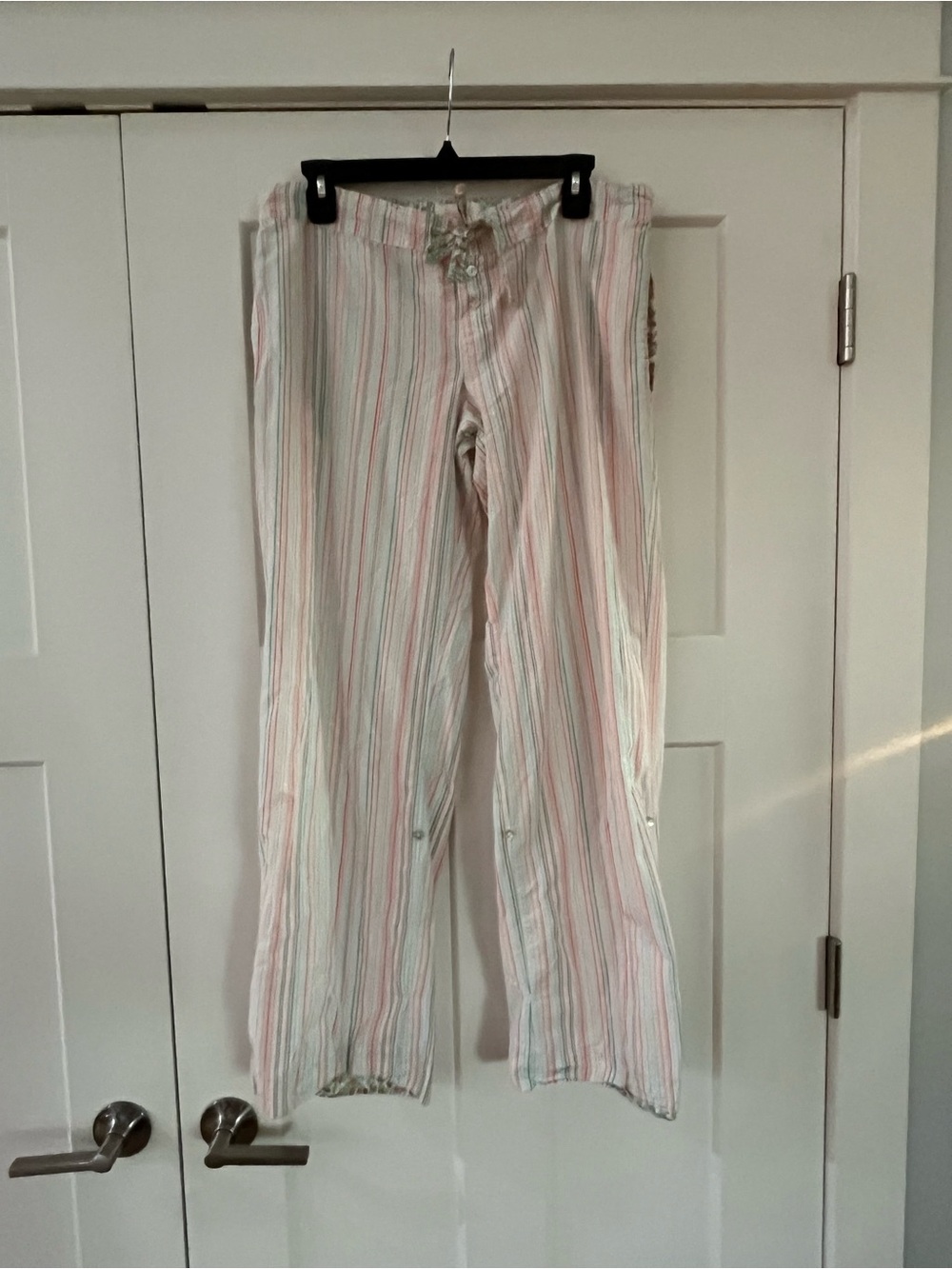 Y2K 2007 Angel Victoria's Secret Medium Striped Floral Pastel Pink and Green EUC